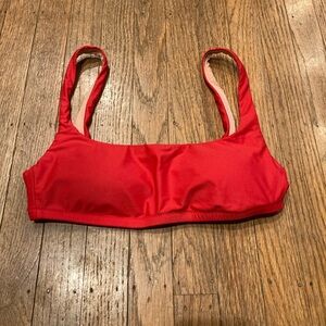 J. Crew Square Neck Bikini Top, cerise red